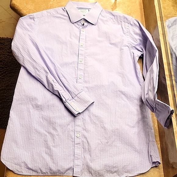 CHARLES TYRWHITT Extra Slim Fit Micro Plaid Long-sleeved Button-down Shirt,17/35 - Picture 2 of 13